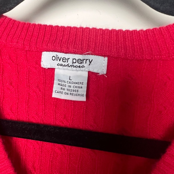 Oliver Perry Cashmere Red Vest Men’s Large - Picture 4 of 5